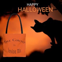 AOP Tote Bag &quot;The Ghost is Inside Me&quot; orange Halloween Version - $24.74+