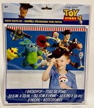 Disney Pixar Toy Story 4 PHOTO BOOTH KIT ~ New Includes Backdrop and 8 P... - $7.71
