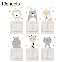 10sheets Bohemia Cute Smiley Cartoon Animal Switch Sticker Kids Room Decoration( - £6.31 GBP