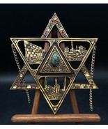 Jewish SIDDUR Metal 7” Plaque Israel JUDAICA Hebrew Text Brass Star David - $1,130.57 MXN
