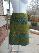 TALBOTS GREEN POTTED PLANT PRINT SKIRT 12 - £9.60 GBP
