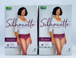 2 x Depend Silhouette Incontinence SMALL Underwear Women Maximum Absorbency 4 Ct - £15.13 GBP