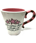 When Coffee Dreams It Dreams of Chocolate Pink White Mug 12 oz Gift Boxe... - $8.41