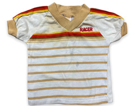 Vintage 70s Garanimals Retro Stripe racer V neck classic ringer top shirt 12mos - £7.73 GBP