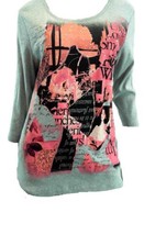 Style &amp; Co Womens Activewear Embellished Long Sleeve Graphic Tee Medium - £23.53 GBP