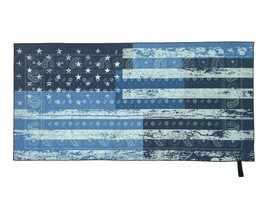 Oversized 72*35 Blue USA Flag Denim Patchwork Quick Dry Microfiber Beach Towel - £15.91 GBP
