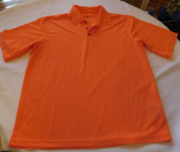 Pebble Beach Men&#39;s Short Sleeve Polo Shirt Size L large Coral polyester GUC - £23.18 GBP