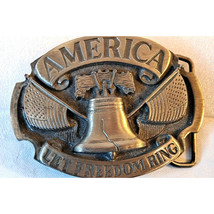 &quot;Let Freedom Ring&quot; Belt Buckle, Siskiyou Buckle Co., 1986 - $17.82