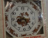 Fine China Wall Clock Brown Floral Cottage Kitchen Retro NOS New 10&quot; Mas... - $33.68