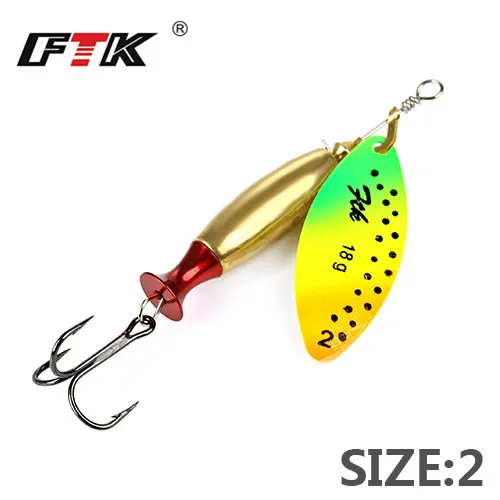 FTK 1Pcs 18g/24g Spinner Bait Hard Spoon B Lures  Fishing Lure With Feather Treb - £19.87 GBP