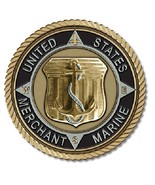 Merchant Marine Medallion for Box Cremation Urn/Flag Case - 2 Inch Diameter - $2,020.57 MXN
