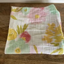 Cloud Island Pink Green Floral Leaves Baby Blanket Muslin Swaddle Lightweight - £5.38 GBP