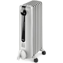 NEW DeLonghi Up to 1500W Oil-filled Radiant  Electric Space Heater Light Gray - £89.65 GBP