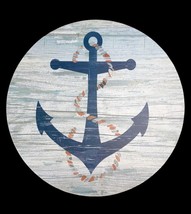 Ship&#39;s Anchor Placemats Set of 4 Vinyl Beach House Foam Back Shiplap Nau... - $36.14
