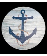Ship&#39;s Anchor Placemats Set of 4 Vinyl Beach House Foam Back Shiplap Nau... - £28.85 GBP