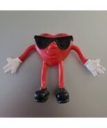 VTG Retro Heart Bendy Figure Wearing Sunglasses 1990&#39;s 2.5 Inches Valent... - $9.41