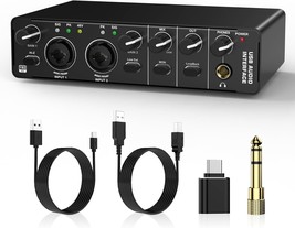 Rhm 2 In 2 Out Usb Audio Interface With 48V Phantom Power For, And Producers. - $64.99