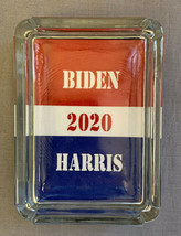 Biden &amp; Harris 2020 D4 Glass Square Ashtray 4&quot; x 3&quot; Smoking Cigarette Smoke - £38.88 GBP