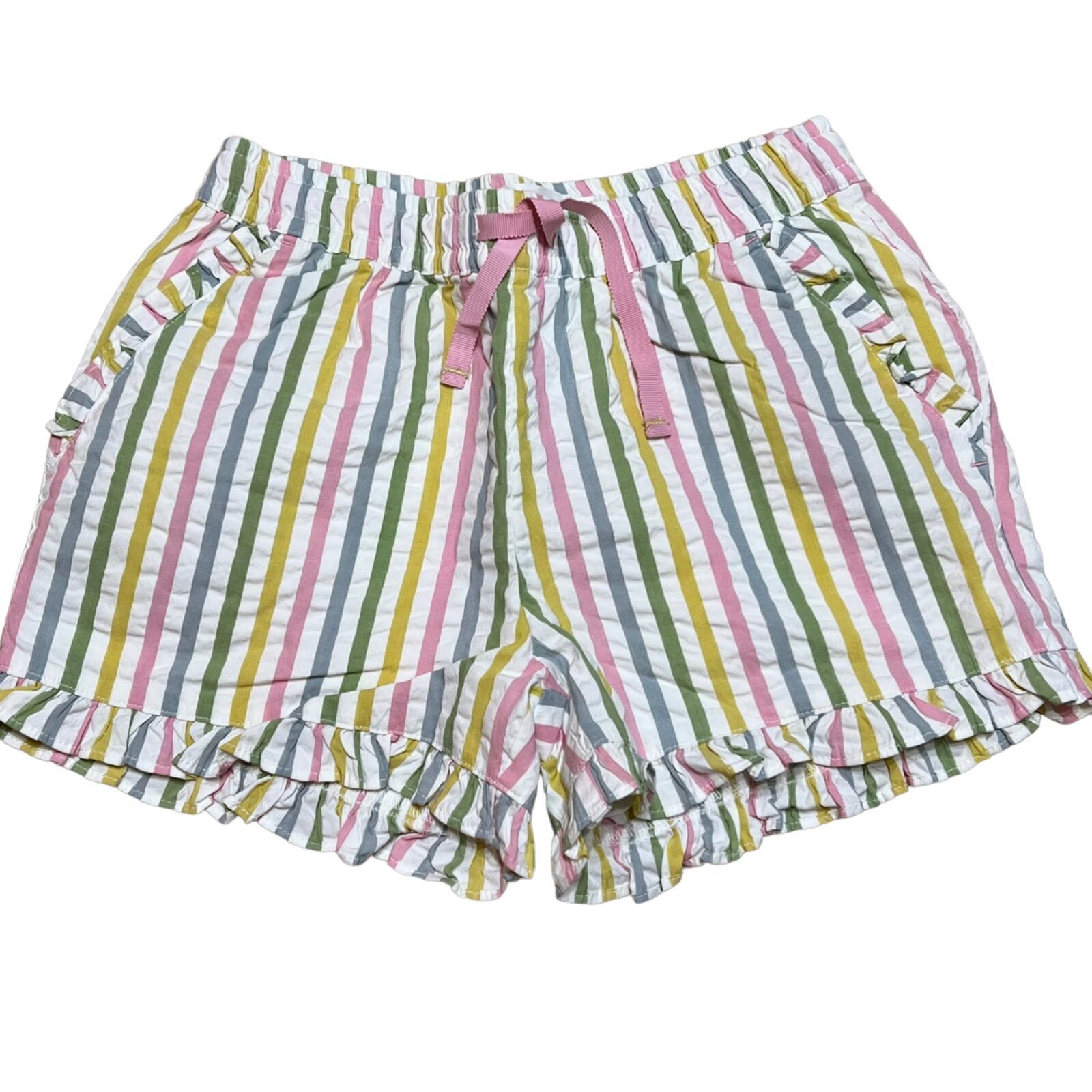 Mini Boden Girls Multi-Color Stripe Seersucker Shorts Sz 9 - $17.28
