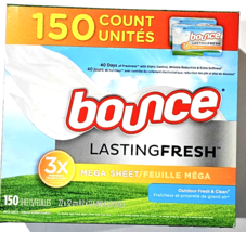 Bounce Lasting fresh 3x mega 150 Dryer sheets Outdoor Fresh &amp; Clean - $39.99