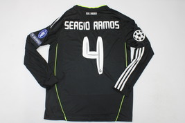 real madrid jersey 2010 2011 shirt sergio ramos champions league black long slee - £59.32 GBP