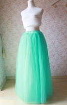 Mint Green Tulle Maxi Skirt Outfit Women Custom Plus Size Tutu Skirt for Wedding image 3