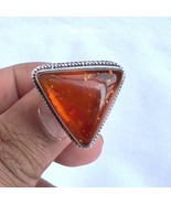 Big Triangle Amber Ring, Large Geometrical Baltic Amber ring, Statement ... - $1,123.29 MXN