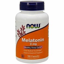 NEW Now Foods Melatonin 3mg Healthy Sleep Cycle 180 Caps - £11.99 GBP