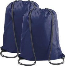 Navy Blue Backpack Bags Bulk 2 Pack X Large 22.4&quot; L x 17.5&quot; W Sports Cinch Sack  - £19.16 GBP