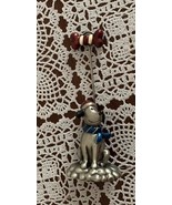 Holiday Themed Dog Photo Holder Heavy Metal May Be Pewter4 Inch Santa Hat - £9.57 GBP