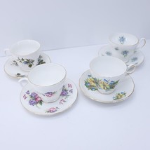 LOT of 4 Bone China Assorted Tea Cup Saucer Pairs LOT A - $93.99