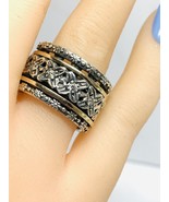 NWOT OR PAZ 925 Sterling Silver 14K Gold Crystal Spinner Ring Sz 7.75  I... - $228.54 CAD