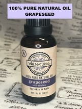 Via Natural 100% Pure Natural Oil Grapeseed For Skin &amp; Hair 1 Fl Oz - £4.42 GBP