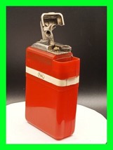 Unique Vintage Red Pac-A-Lite Art Deco Lift Arm Lighter And Case Combo - Working - £50.48 GBP