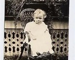 Young Child in Wicker High Chair Real Photo Postcard - £9.73 GBP