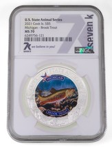 2021 Cook Islands S$5 Animal Series Michigan Graded by NGC as MS-70 - $79.20