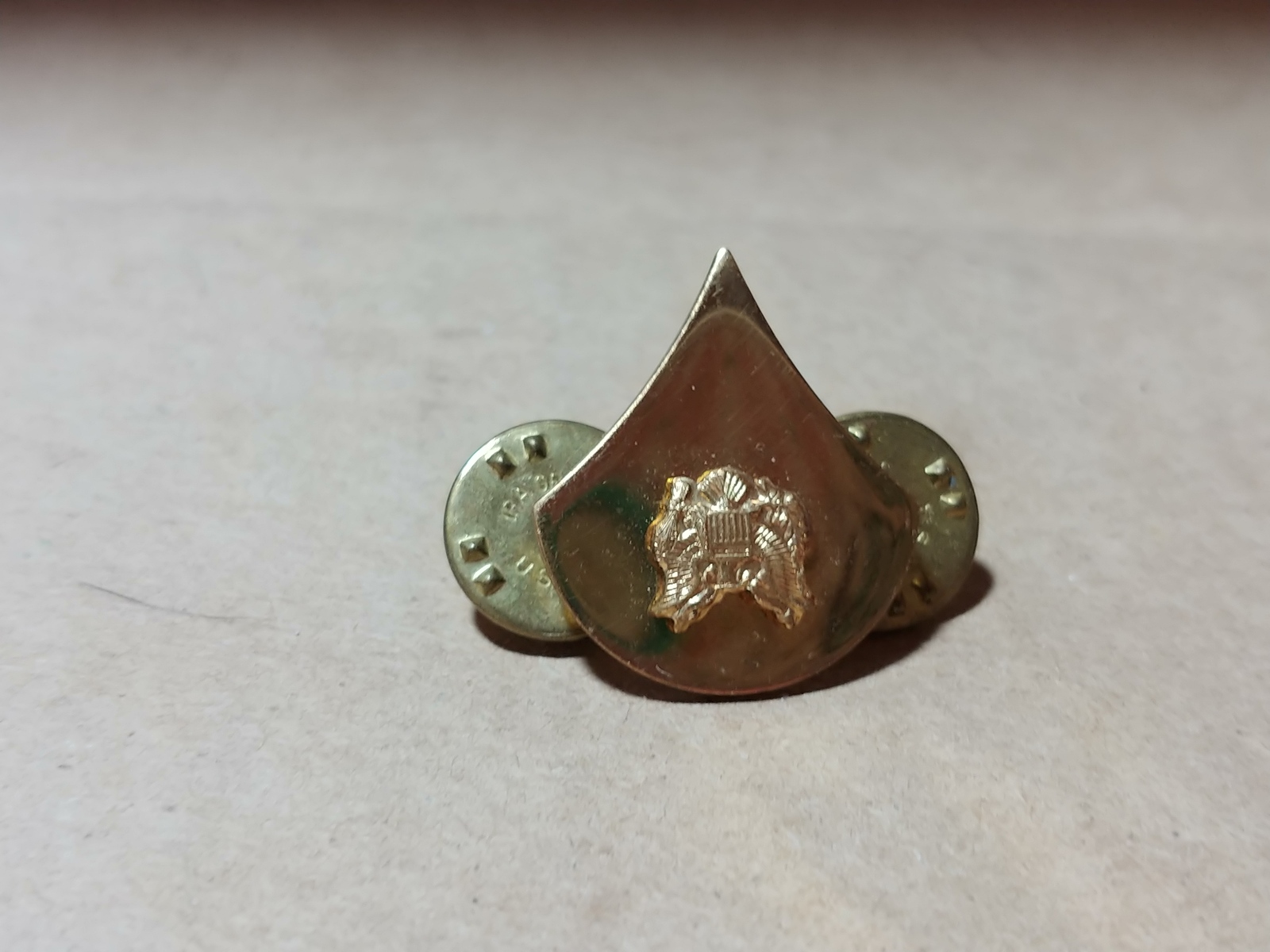 Military Lapel Hat Pin US Great Seal Eagle Brass  - $5.00