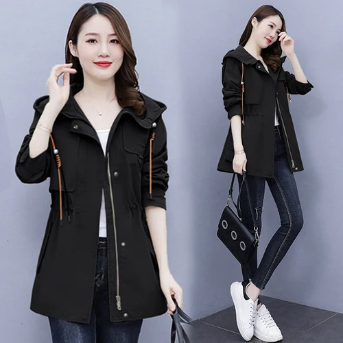 Trench  Short New Casual Coat Spring Autumn Coat Jackets  Loose Trench D... - £185.04 GBP