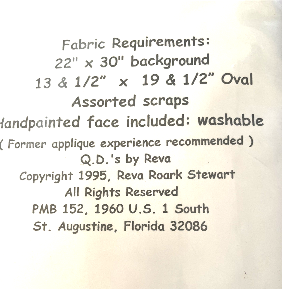 Reva Roark Stewart Applique PATTERN 26 Miss Wind Flower Belles Item image 6