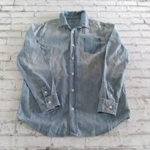 Arizona Jean Co Button Up Shirt Boys Youth XL 18-20 Blue Long Sleeve Cha... - $17.88
