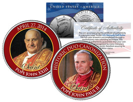 Saints Pope John Xxiii &amp; John Paul Ii Double Canonization 2014 Jfk Coin - £7.43 GBP