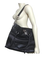 Michael Kors Hamilton North South Black Leather Shoulder Bag Satchel Han... - $42.52