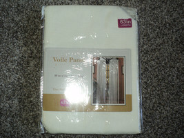 NEW ONE (1) Nantucket Voile Eggshell Sheer Rod Pocket Panel 59 in W x 63 in - £5.41 GBP