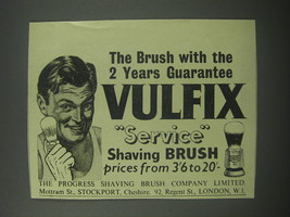 1954 Vulfix Shaving Brush Ad - The brush with the 2 years guarantee - £13.91 GBP