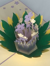 Mother&#39;s Day Purple Flower 3D Pop Up Card Valentine Handmade Sympathy Anniversar - $8.59