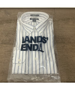 New No Iron Lands&#39; End Men&#39;s Dress Shirt Slim Fit Sz. 15-34 Blue White S... - $380.72 MXN