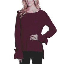 NWT Womens Size XS Nordstrom 1.STATE Burgundy Tie Sleeve Knit Sweater - $31.35