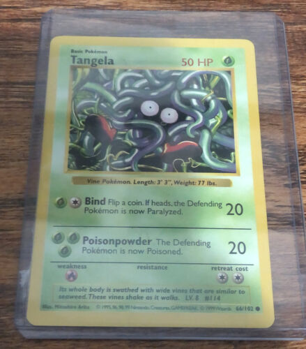 Shadowless Tangela 66/102 - NM Near Mint - 1999 WotC Base Set Pokemon Card - $6.93