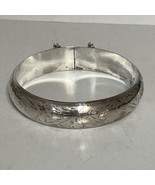 Antique 925 Sterling Silver Etched Hallmark Bangle Bracelet 18.5g - $908.65 MXN