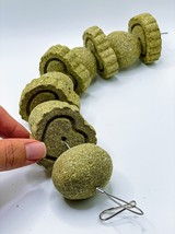 Hanging Chew Toy with Timothy Hay Grass Cake and Balls For Rabbit, Hamst... - £7.98 GBP